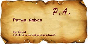 Parma Ambos névjegykártya